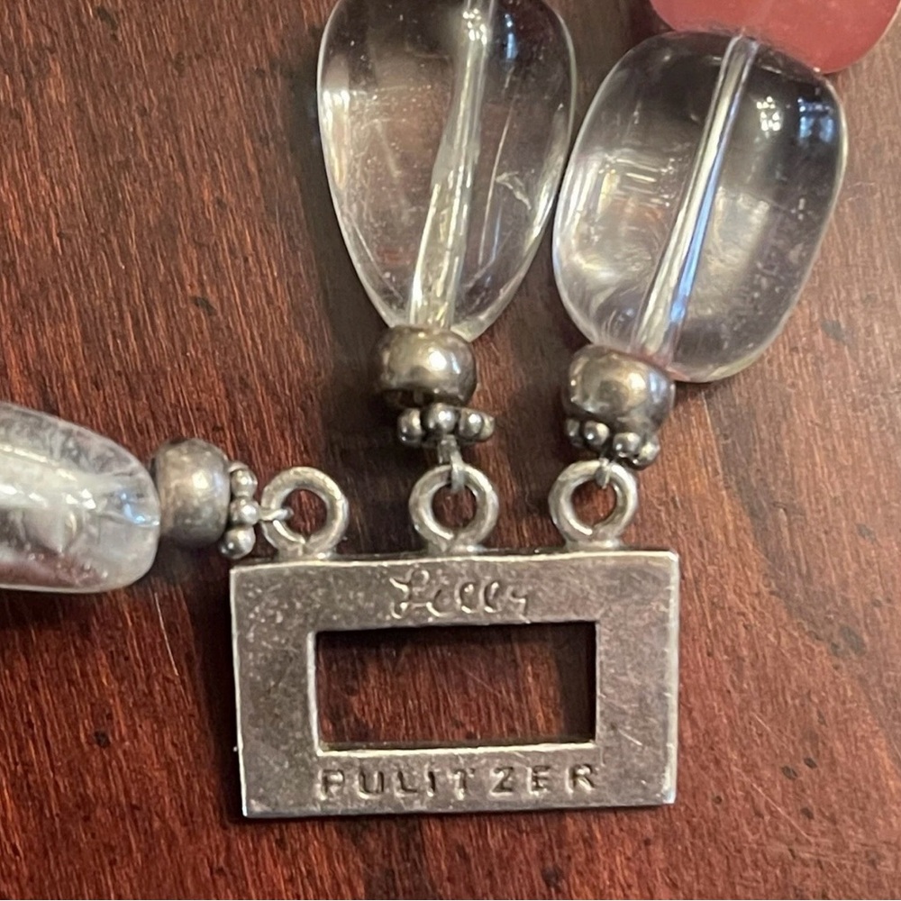 Lilly Pulitzer 3-Strand 18” Beaded Necklace Clear/White/Coral/Jade/Purple LP925 - Picture 5 of 7